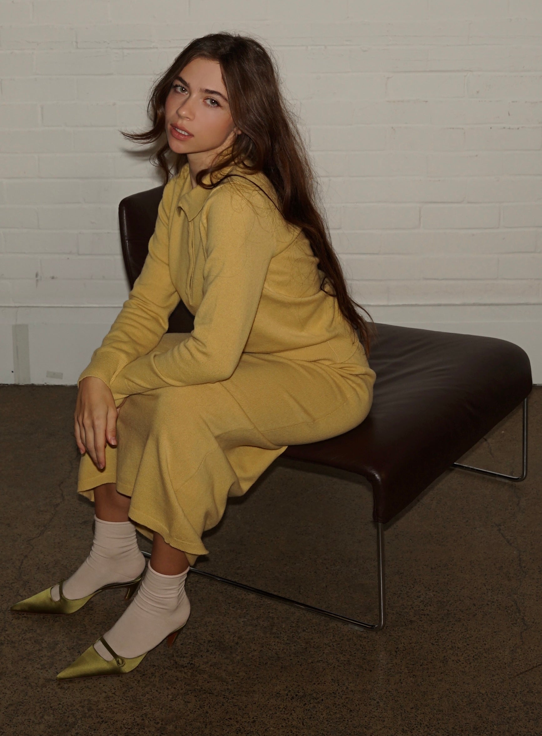 PURE MERINO WOOL POLO JUMPER
-  Mustard Yellow