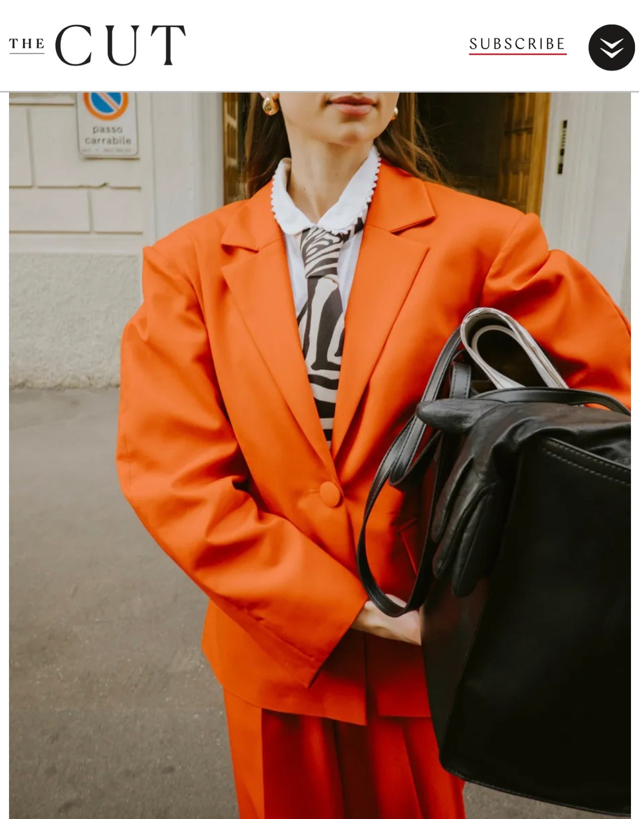 Structured Pure Wool Blazer with Statement Sleeves