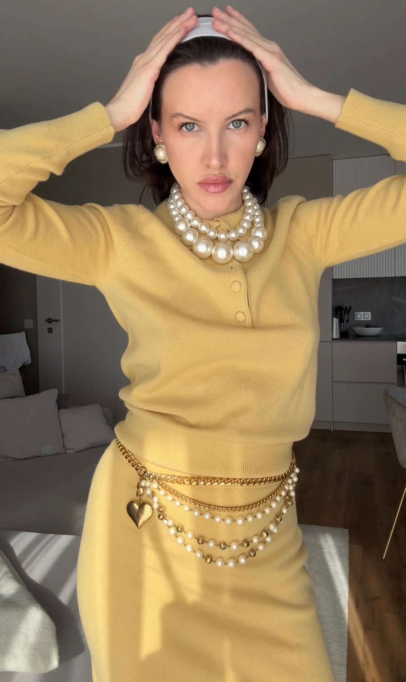 PURE MERINO WOOL POLO JUMPER
-  Mustard Yellow