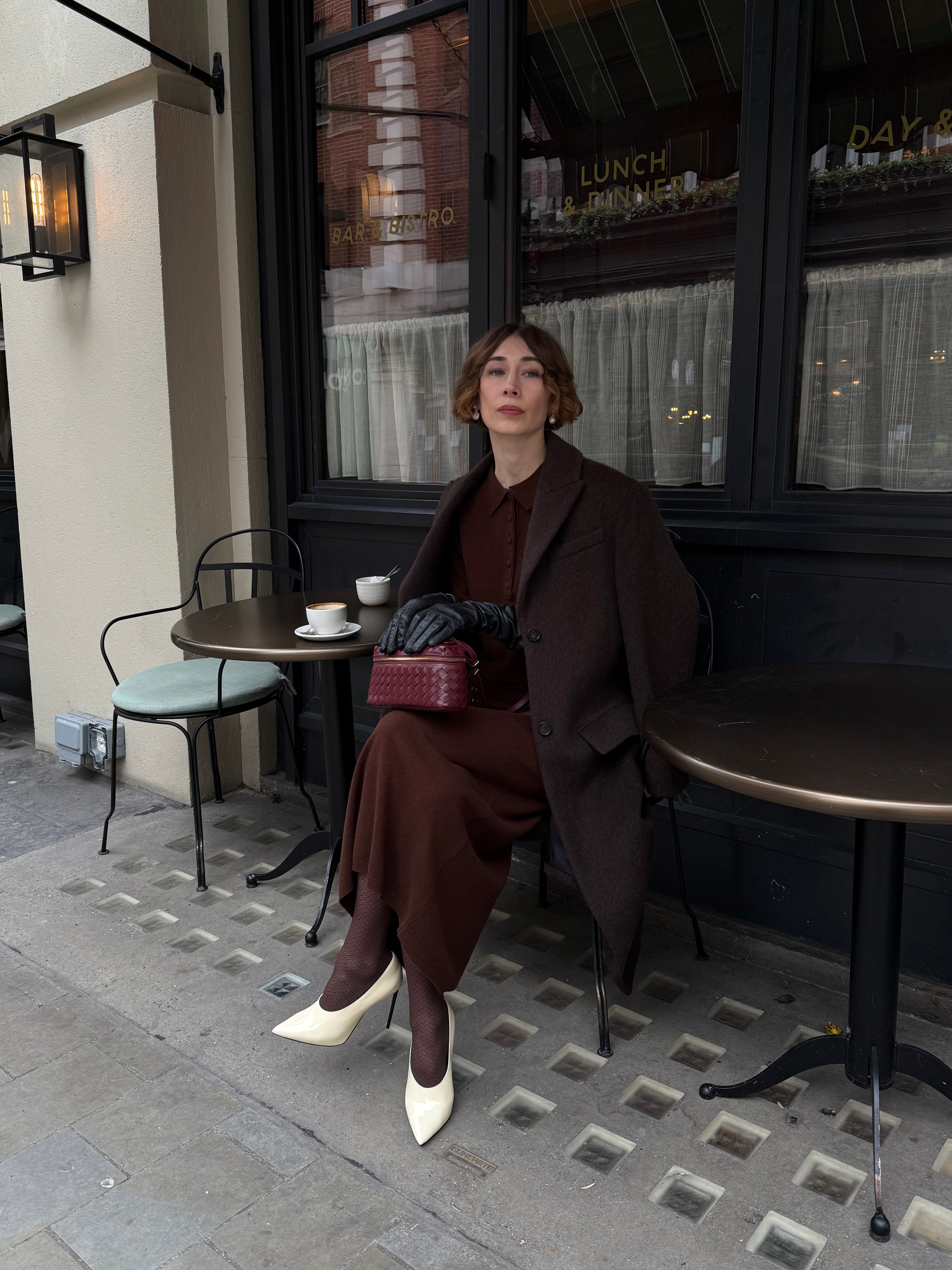 PURE MERINO WOOL POLO JUMPER
 - Deep Brown