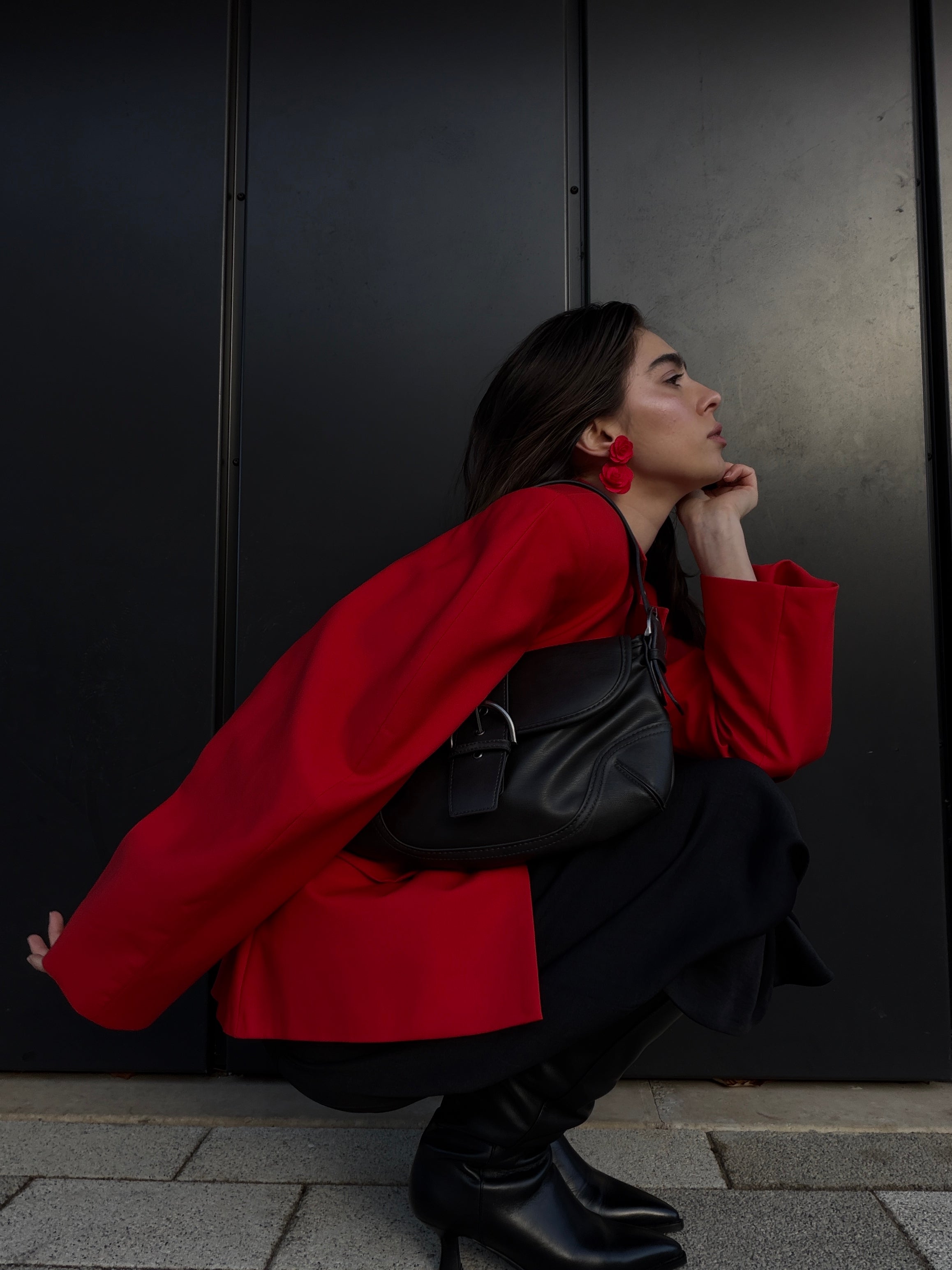 Structured Pure Wool Blazer with Statement Sleeves