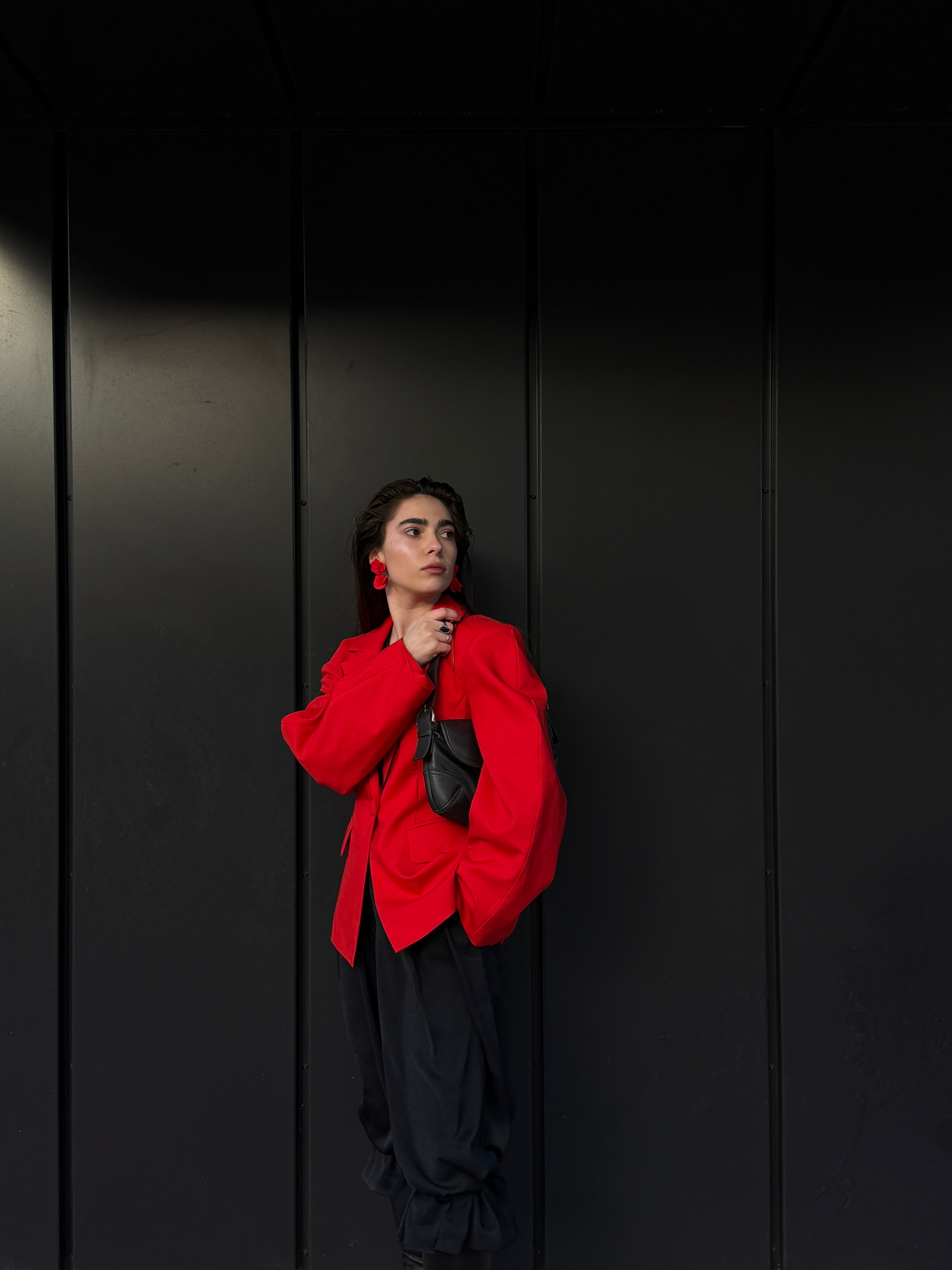 Structured Pure Wool Blazer with Statement Sleeves