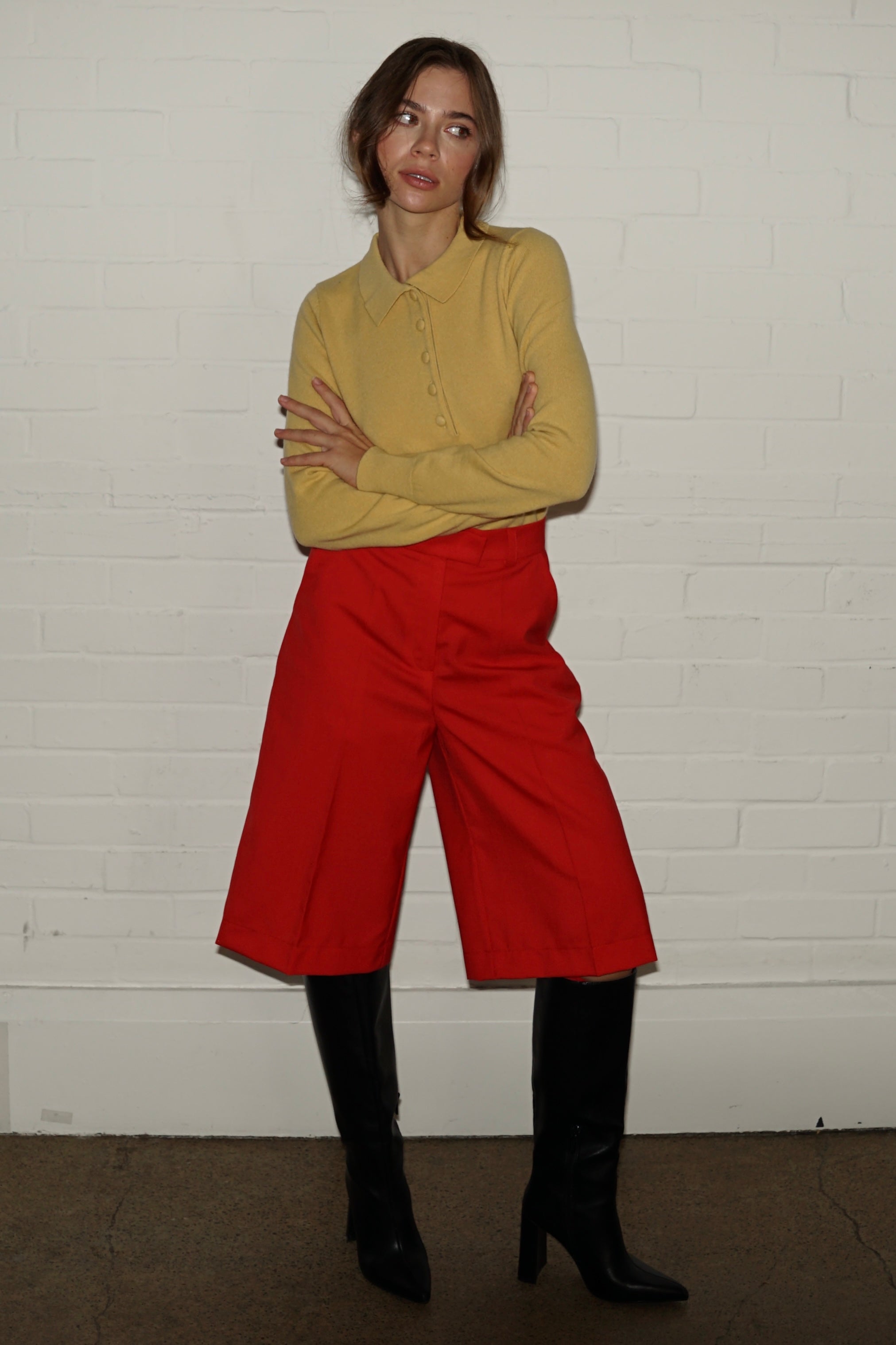 Wool Culotte Shorts
